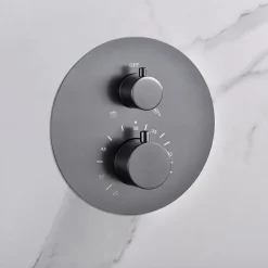Imex Colonne de Douche Encastrée Thermostatique Anti-Calcaire Black Gun Métal MONZA GTM039/BGM