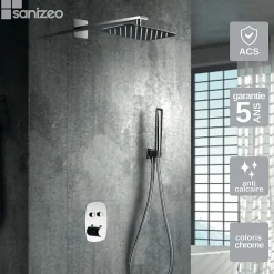 Colonne De Douche Encastrable|Imex Colonne de Douche Encastrée Anti-Calcaire Chrome HIDRA GPH035