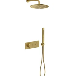 Jacob Delafon Colonne de douche encastrée thermostatique Grands Boulevards laiton brossé