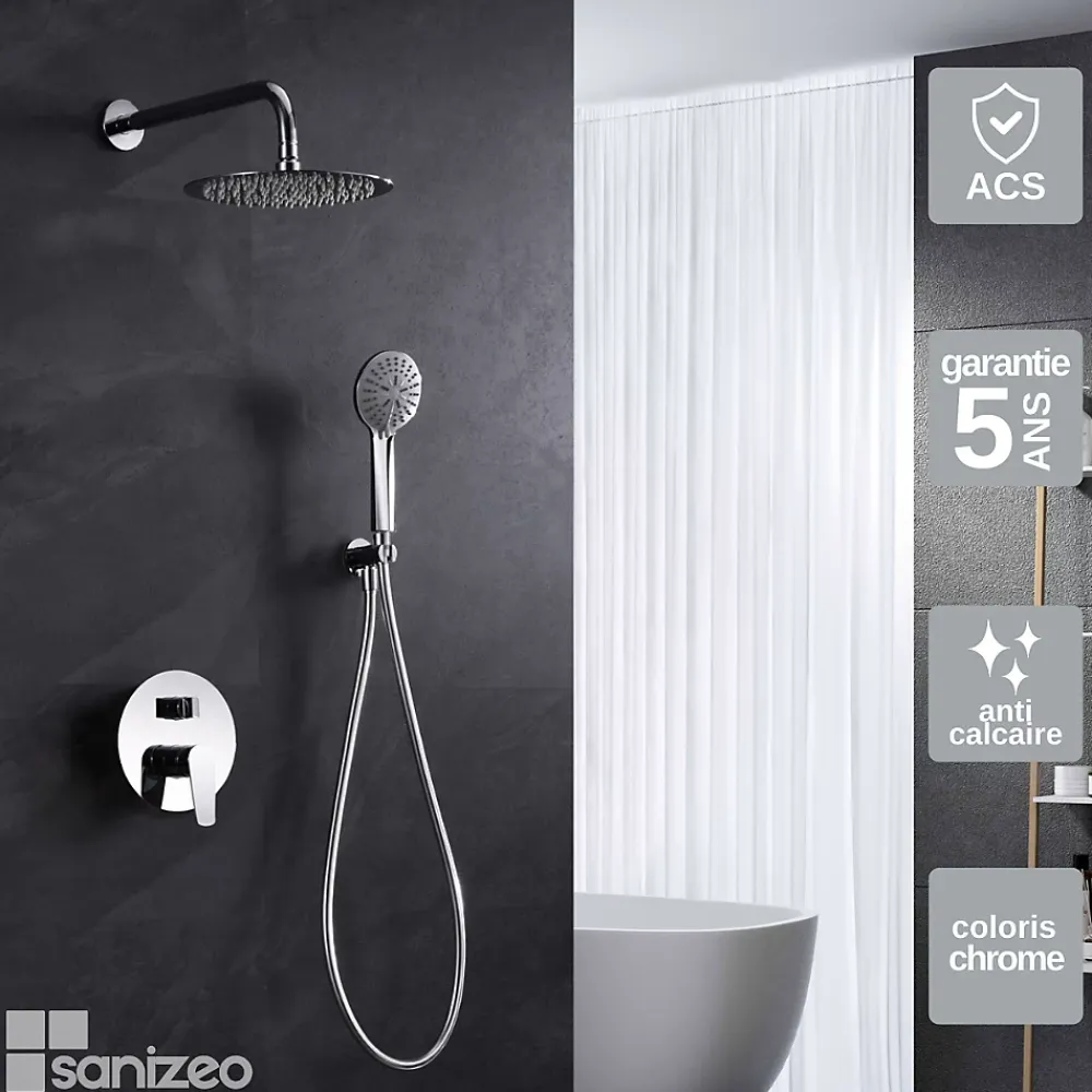 Colonne De Douche Encastrable|Imex Colonne de Douche Encastrée Anti-Calcaire Chrome BELGICA GPZ044