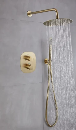 Edouard Rousseau Colonne de douche encastrée thermostatique laiton brossé, Wall