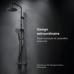 Am.Pm Europe Colonne de douche et bain baignoire thermostatique Système de douche avec mitigeur thermostatique Noir, F07XA422 X-Joy AM.PM