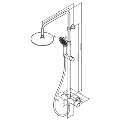 Am.Pm Europe Colonne de douche et bain baignoire thermostatique Système de douche avec mitigeur thermostatique Noir, F07XA422 X-Joy AM.PM