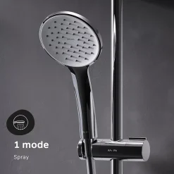 Colonne De Douche Sans Robinetterie|Am.Pm Europe Colonne de douche et bain baignoire sans robinet, Système de douche Chromé F07TA000 Hit AM.PM