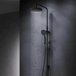 Colonne De Douche Sans Robinetterie|Am.Pm Europe Colonne de douche et bain baignoire sans batterie Système de douche Pommeau de douche, Noir, F07TA022 Hit AM.PM