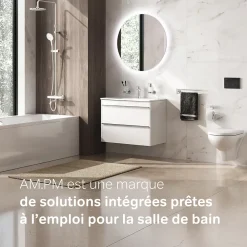 Colonne De Douche Sans Robinetterie|Am.Pm Europe Colonne de douche et bain baignoire sans batterie Système de douche Pommeau de douche, Noir, F07TA022 Hit AM.PM