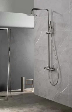 Imex Products Colonne de douche externe CURVED Mitigeur monocommande Canon de fusilChroméNoir matCanon de fusilOr brosséOr rose brossé Colonne
