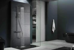 Imex Products Colonne de douche externe CURVED Thermostatique Canon de fusilChroméNoir matCanon de fusilOr brosséOr rose brossé Colonne de douc