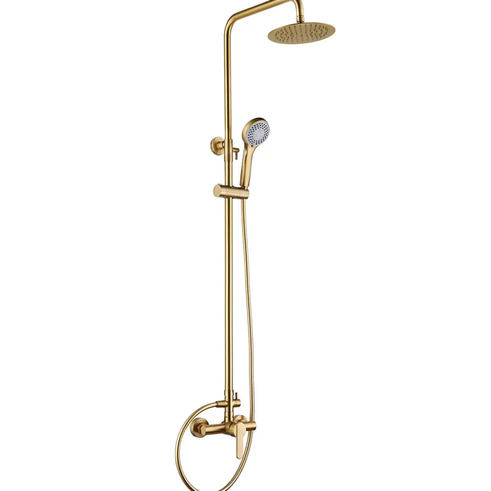 Colonne De Douche Encastrable|Imex Products Colonne de douche externe BASICA Mitigeur monocommande Or brosséChroméNoir matOr brosséOr rose brossé couleur Or brossé lar