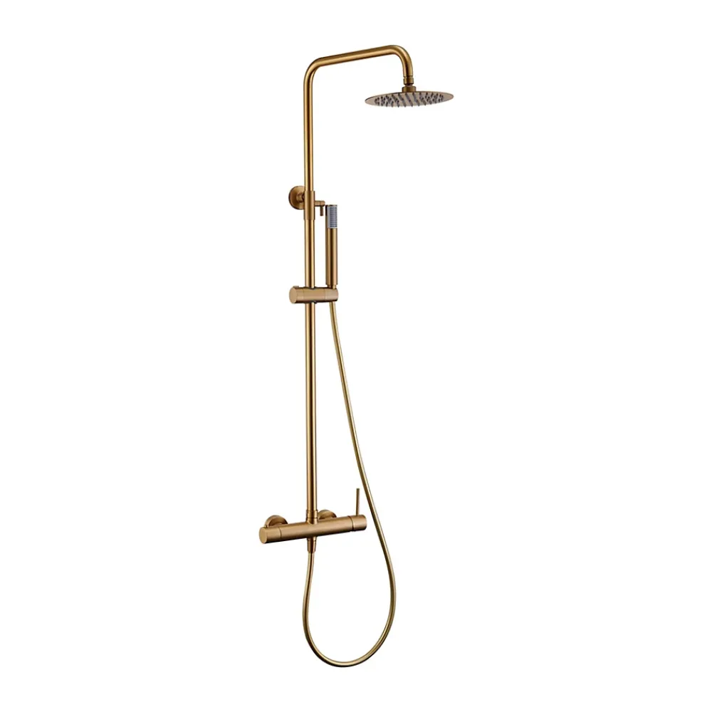 Colonne De Douche Encastrable|Imex Products Colonne de douche externe CURVED Mitigeur monocommande Or brosséChroméNoir matCanon de fusilOr brosséOr rose brossé Colonne de do
