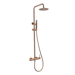 Imex Products Colonne de douche externe CURVED Mitigeur monocommande Or rose brosséChroméNoir matCanon de fusilOr brosséOr rose brossé Colonne