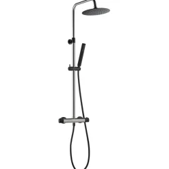 Essebagno Colonne de douche façon inox et noir avec thermostatique Kissy