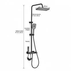 Signature Colonne de douche graphite avec affichage température LED