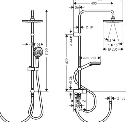 Colonne De Douche Sans Robinetterie|Hansgrohe Colonne de douche Reno Vernis Blend Eco