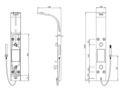Vente-unique Colonne de douche hydromassante avec étagère - Blanc mat - 20 x 140 cm - ROANA