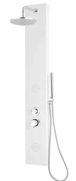 Edouard Rousseau Colonne de douche hydromassante mécanique blanche,