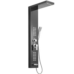 Colonne De Douche Hydromassante|Saniverre Colonne de douche hydromassante LULY 4 jets + 1 robinet Noir -