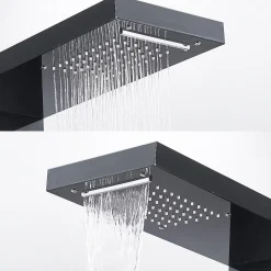 Colonne De Douche Hydromassante|Saniverre Colonne de douche hydromassante LULY 4 jets + 1 robinet Noir -