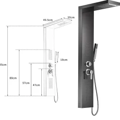Saniverre Colonne de douche hydromassante KALY 4 jets Noir -