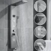 Auralum Max Colonne de Douche Hydromassante Panneau de douche Chromé en Inox Laiton Murale Système de Douche Digitale Multifonctionnel