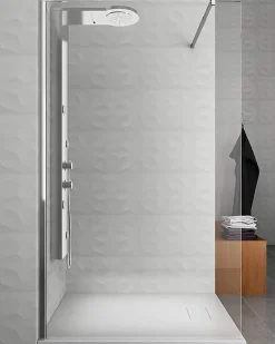 Laneri Colonne de douche hydromassage avec quatre fonctions en acier Inox brossé
