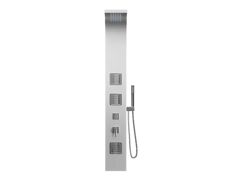 Vente-unique Colonne de douche hydromassante - Argenté - 20 x 150 cm - TYRA