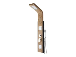 Vente-unique Colonne de douche hydromassante, pluie tropicale et panneau en bambou - 22 x 145 cm - DALIMA