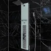 Galedo Colonne de douche hydromassante mécanique avec pommeau + douchette + flexible, blanc, Crystal
