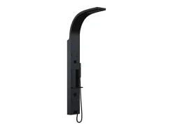 Colonne De Douche Mécanique|Vente-unique Colonne de douche hydromassante avec étagère - Noir mat - 20 x 140 cm - ROANA
