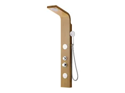 Vente-unique Colonne de douche hydromassante, pluie tropicale et panneau en bambou - 20 x 140 cm - TISSIA