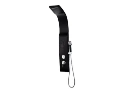 Vente-unique Colonne de douche hydromassante - noire - 20 x 132 cm - KOURBEA