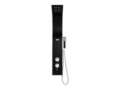 Vente-unique Colonne de douche hydromassante - noire - 20 x 132 cm - KOURBEA