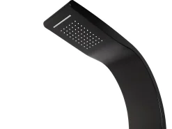 Vente-unique Colonne de douche hydromassante - noire - 20 x 132 cm - KOURBEA