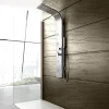 Laneri Colonne de douche hydromassage avec quatre fonctions en acier brossé