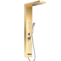Saniverre Colonne de douche hydromassante LULY 4 jets + 1 robinet Or -