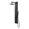 Colonne De Douche Mécanique|Vente-unique Colonne de douche hydromassante noire - 130 x 20 cm - JUBIDA