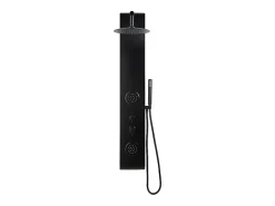 Colonne De Douche Mécanique|Vente-unique Colonne de douche hydromassante noire - 130 x 20 cm - JUBIDA