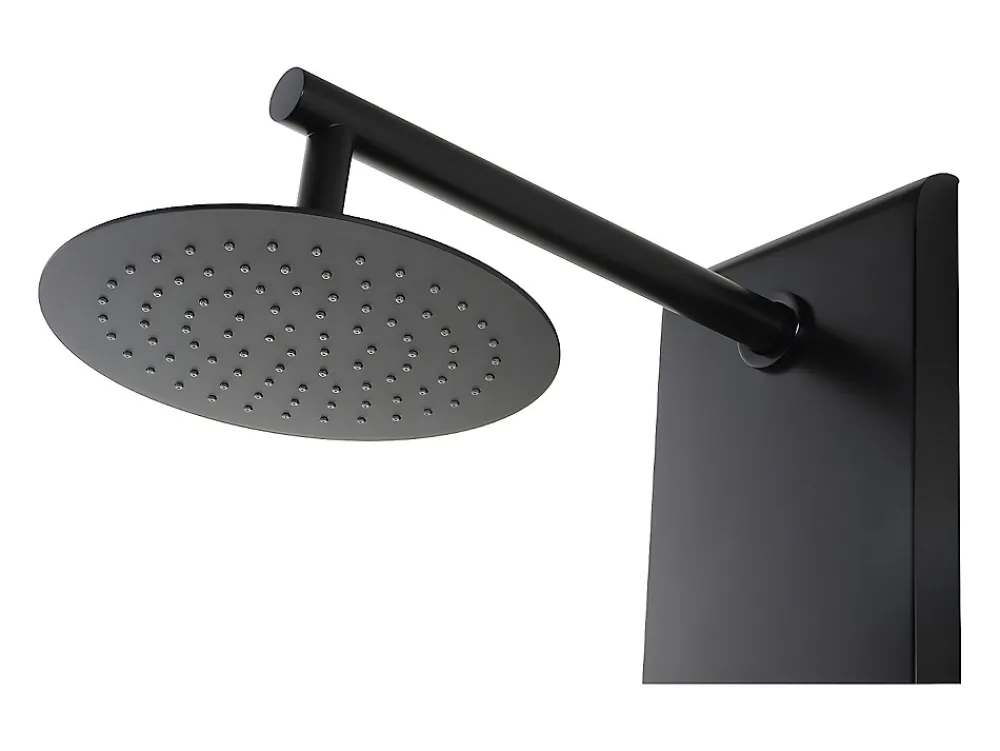 Colonne De Douche Mécanique|Vente-unique Colonne de douche hydromassante noire - 130 x 20 cm - JUBIDA