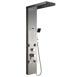 Auralum Max Colonne de Douche Hydromassante Panneau de douche Chromé en Inox Laiton Murale Système de Douche Digitale Multifonctionnel