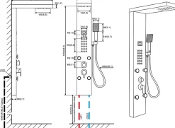 Auralum Max Colonne de Douche Hydromassante Panneau de douche Chromé en Inox Laiton Murale Système de Douche Digitale Multifonctionnel