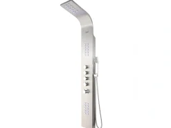 Colonne De Douche Thermostatique|Vente-unique Colonne de douche hydromassante thermostatique à leds - 20 x 165cm - Argent - FELICITA