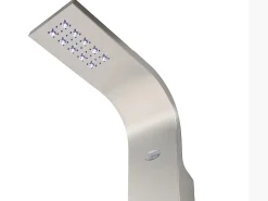 Colonne De Douche Thermostatique|Vente-unique Colonne de douche hydromassante thermostatique à leds - 20 x 165cm - Argent - FELICITA