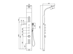 Colonne De Douche Thermostatique|Vente-unique Colonne de douche hydromassante thermostatique à leds - 20 x 165cm - Argent - FELICITA