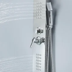 Colonne De Douche Hydromassante|Saniverre Colonne de douche hydromassante LULY 4 jets + 1 robinet Gris -