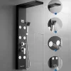 Colonne De Douche Hydromassante|Auralum Max Colonne de Douche Hydromassante Panneau de douche Chromé en Inox Laiton Murale Système de Douche Digitale Multifonctionnel