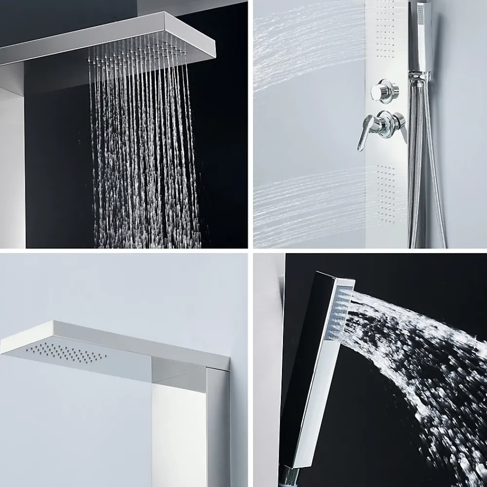 Saniverre Colonne de douche hydromassante ZENY 3 jets Gris / Argent -