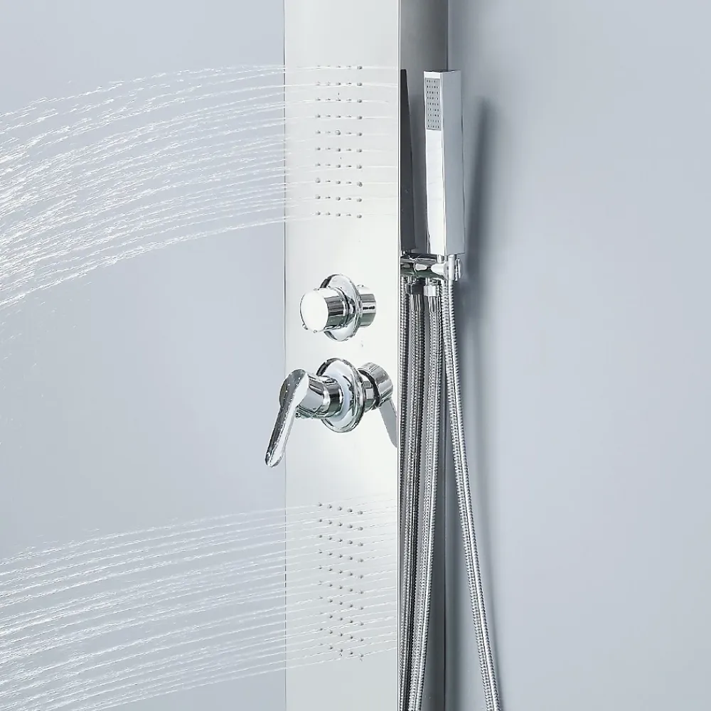 Saniverre Colonne de douche hydromassante ZENY 3 jets Gris / Argent -