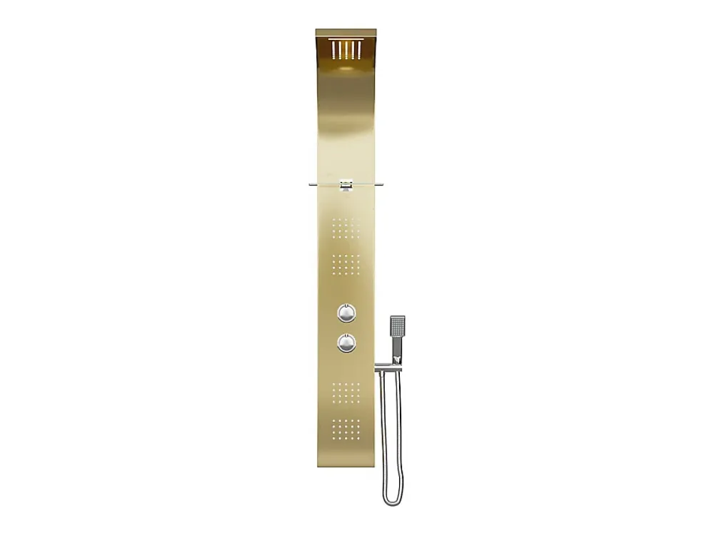 Vente-unique Colonne de douche hydromassante thermostatique - Dorée - 45 x 150 cm - JOSTA