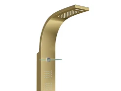 Vente-unique Colonne de douche hydromassante thermostatique - Dorée - 45 x 150 cm - JOSTA
