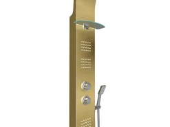 Vente-unique Colonne de douche hydromassante thermostatique - Dorée - 45 x 150 cm - JOSTA